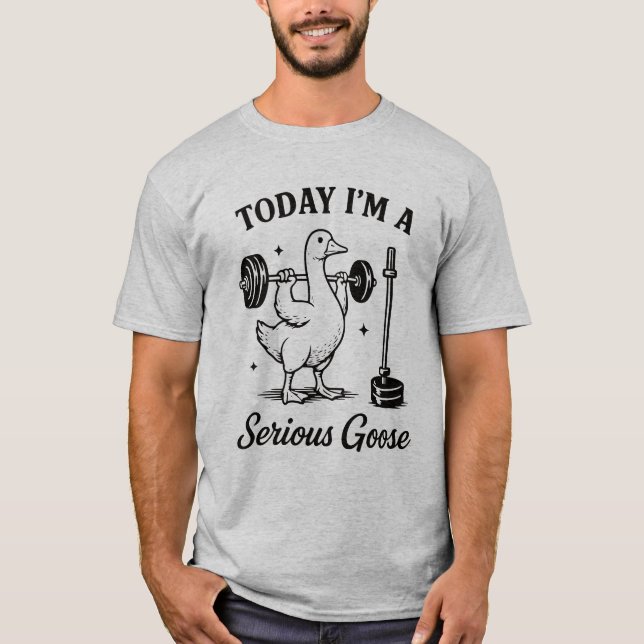 Heute bin ich eine ernsthafte Gans Lustiges Fitnes T-Shirt (Vorderseite)
