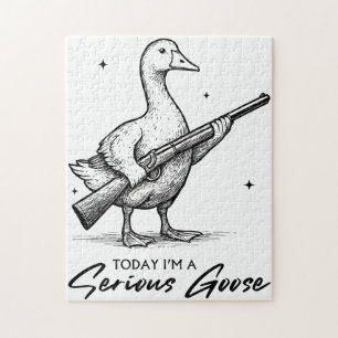 Heute bin ich eine ernsthafte Gänseliebhaber-Gans Puzzle