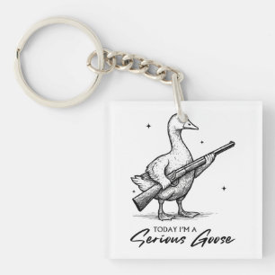 Heute bin ich eine ernsthafte Gänseliebhaber-Gans Schlüsselanhänger
