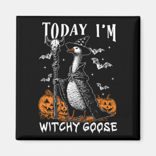 Heute bin ich eine Hexengans Halloween Magnet