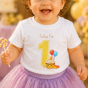 Heute bin ich Eins Erstes Geburtstag Baby T-Shirt