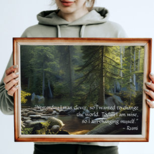 Heute bin ich klug zitieren Natur Landschaft Poster