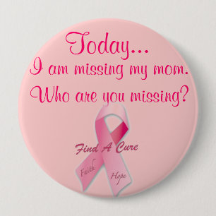 Heute bin ich vermisst in Rosa Button