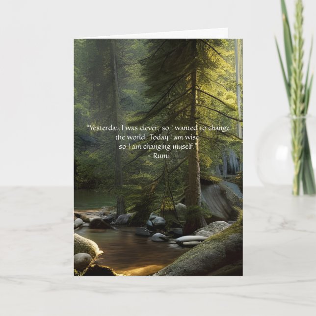 Heute bin ich wise Rumi Zitat Landschaftlich Karte (Vorderseite)