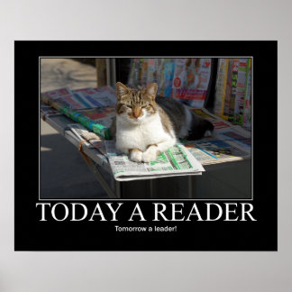 Heute ein Reader Cat Artwork Poster