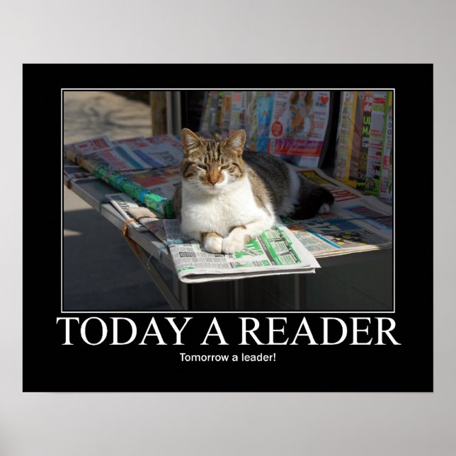 Heute ein Reader Cat Artwork Poster (Vorne)