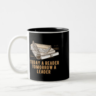 Heute ein Reader Morgen ein Leader Proud Bookworm Zweifarbige Tasse
