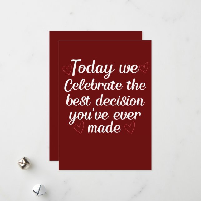 Heute feiern wir, lustig, Valentinstag Feiertagskarte (Vorderseite/Rückseite Beispiel)