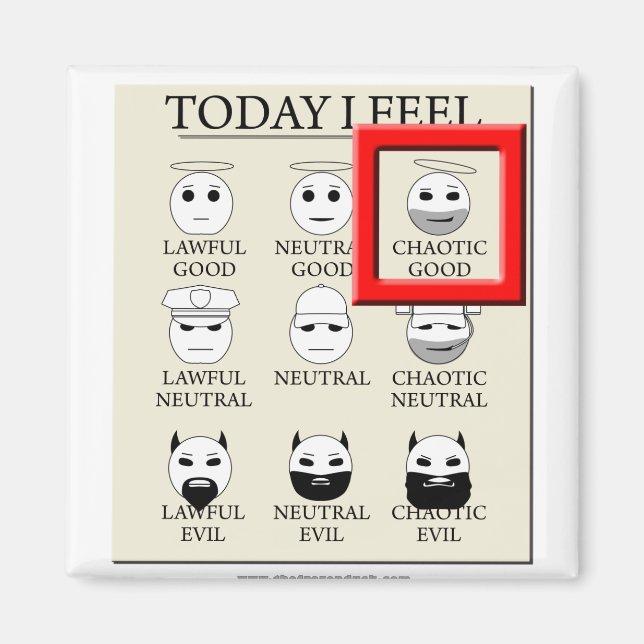 Heute fühle ich mich chaotisch gut magnet (Vorne)