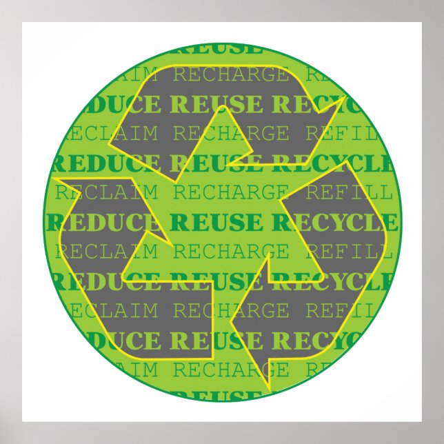 Heute Gerecycelt Wiederverwendung reduzieren Poster (Vorne)