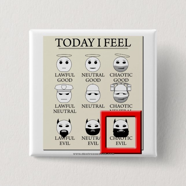 Heute glaube ich chaotischem Übel Button (Vorderseite)