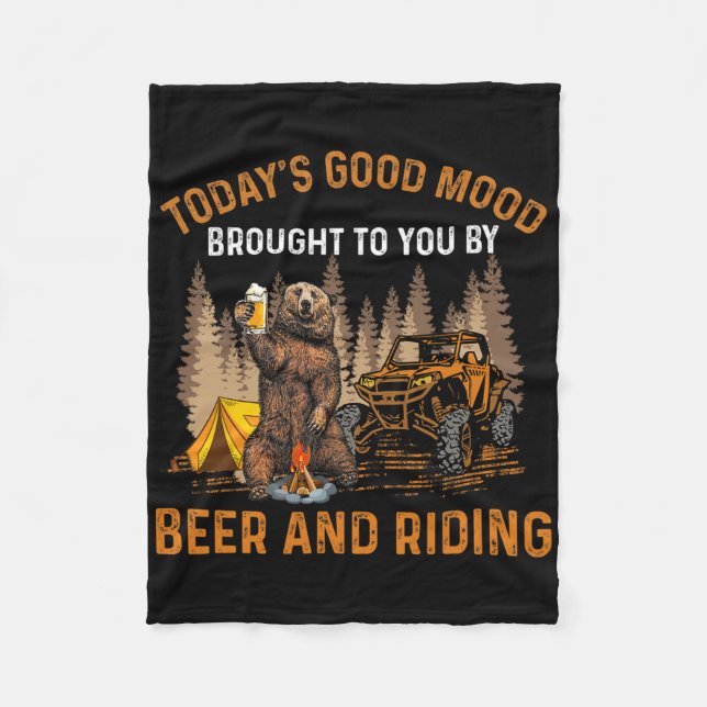 Heute Gute Laune, Dank Bier Und Reiten Fleecedecke (Vorderseite)