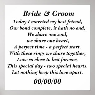 Heute habe ich meine beste Freundin verheiratet, u Poster