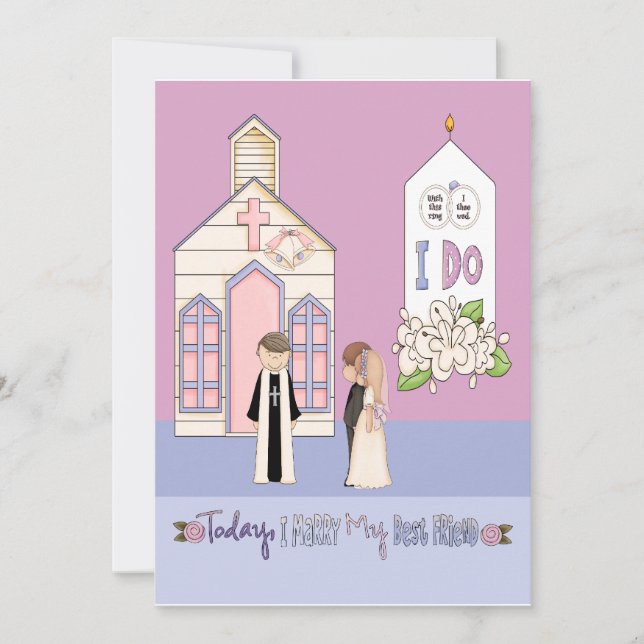 Heute heirate ich meinen besten Freund Einladung (Vorderseite)