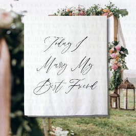 Heute heirate ich meinen besten Freund Hochzeitshi Wandteppich