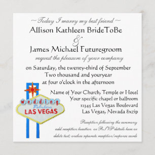 Heute heirate ich meinen besten Freund in Las Vega Einladung