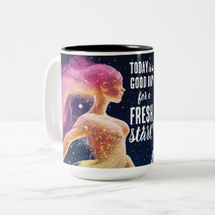 Heute ist ein guter Tag Motivierend Start Zweifarbige Tasse