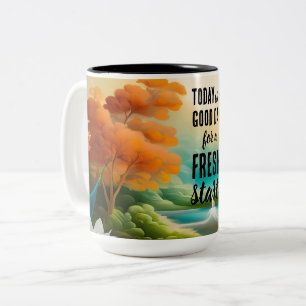 Heute ist ein guter Tag Motivierend Start Zweifarbige Tasse