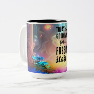 Heute ist ein guter Tag Motivierend Start Zweifarbige Tasse