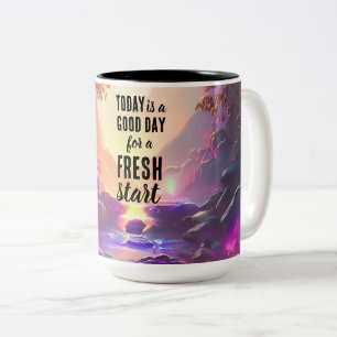 Heute ist ein guter Tag Motivierend Start Zweifarbige Tasse