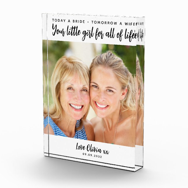 Heute ist eine Brautmutter der Braut ein Hochzeits Fotoblock (Rechts)