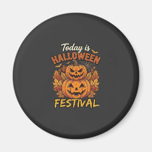 Heute ist Halloween-Festival Gestapelte Kürbisse S Magnet