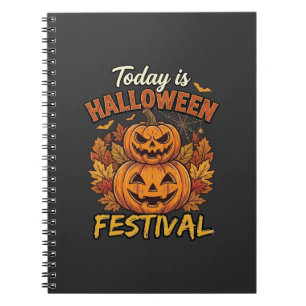 Heute ist Halloween-Festival Gestapelte Kürbisse S Notizblock