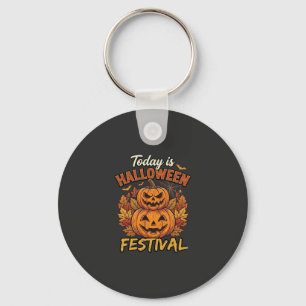 Heute ist Halloween-Festival Gestapelte Kürbisse S Schlüsselanhänger