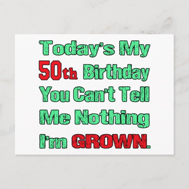 Heute ist mein 50. Geburtstag Postkarte (Vorderseite)
