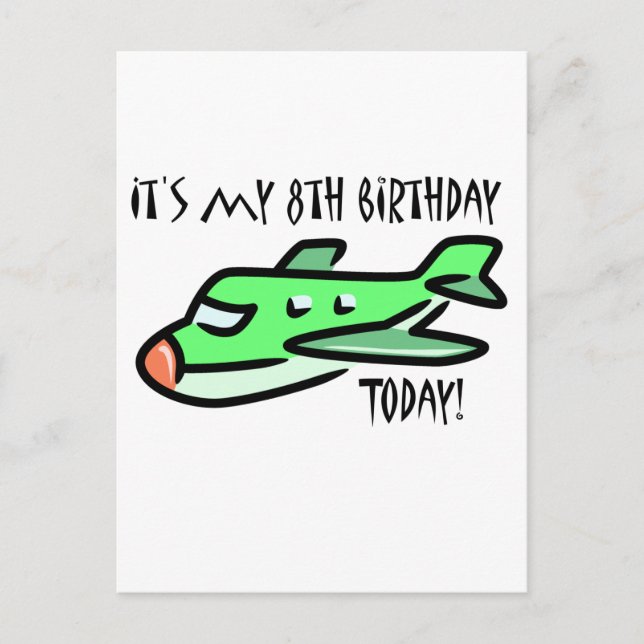 Heute ist mein 8. Geburtstag Postkarte (Vorderseite)