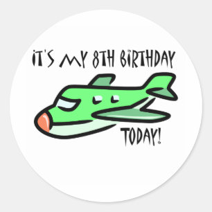 Heute ist mein 8. Geburtstag Runder Aufkleber