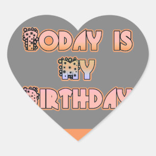 Heute ist mein Geburtstag Baby Pink Art Print Herz-Aufkleber