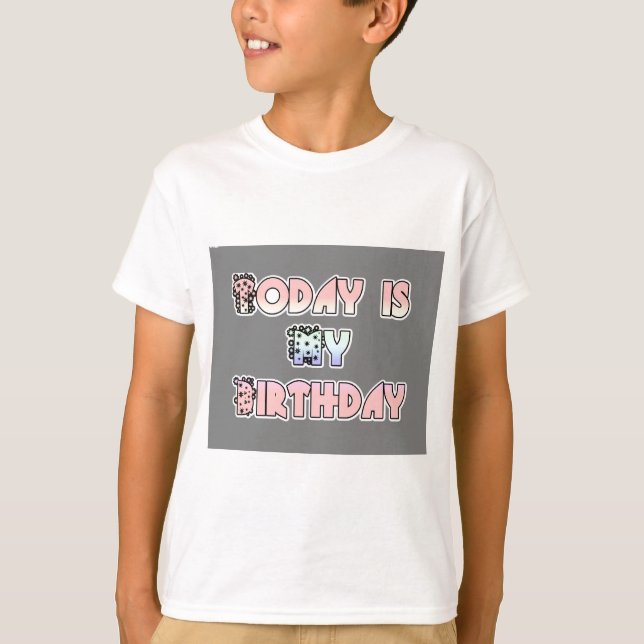 Heute ist mein Geburtstag Baby Pink Art Print T-Shirt (Vorderseite)
