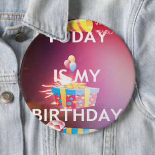 Heute ist mein Geburtstag Kunstposter Button