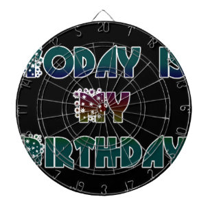 Heute ist mein Geburtstag Kunstprint Dartscheibe