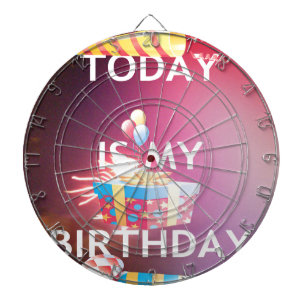 Heute ist mein Geburtstag Kunstprint Dartscheibe
