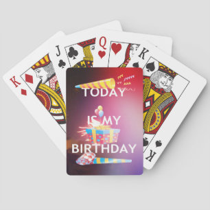 Heute ist mein Geburtstag Kunstprint Spielkarten