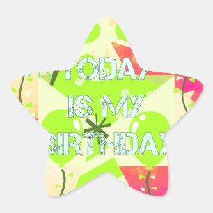 Heute ist mein Geburtstag Stern-Aufkleber