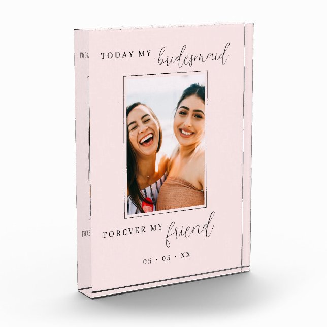 Heute meine Bridesmaid für immer mein Freund blush Fotoblock (Links)