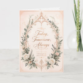 Heute Morgen Immer Elegante Blumige Hochzeit Karte