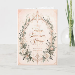 Heute Morgen Immer Elegante Blumige Hochzeit Karte