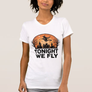 Heute Nacht Fliegen Vintage Hexe Halloween-Shirt-D T-Shirt