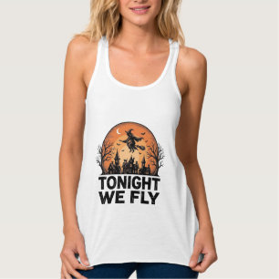Heute Nacht Fliegen Vintage Hexe Halloween-Shirt-D Tank Top