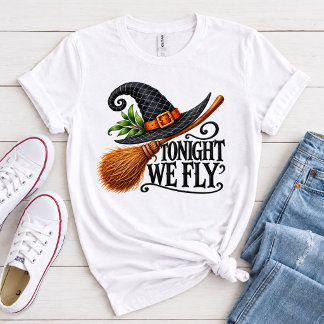 Heute Nacht Fliegen wir Hexenhut Damen T-Shirt Hal Tri-Blend Shirt