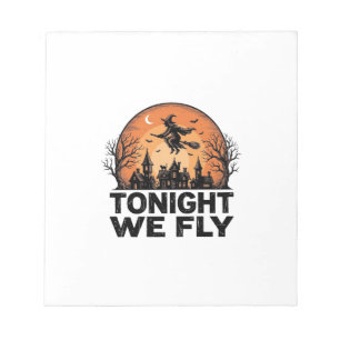 Heute Nacht Fliegen Wir Vintage Hexe Halloween-Shi Notizblock