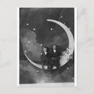 Heute Nacht, heute Nacht sind wir über dem Mond! Postkarte
