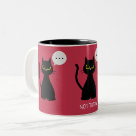 HEUTE NICHT! Funny Black Cat Grumpy Zwei-Tone-Tass Zweifarbige Tasse