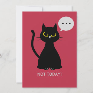 HEUTE NICHT! Funny Grumpy Cat Grußkarte Feiertagskarte