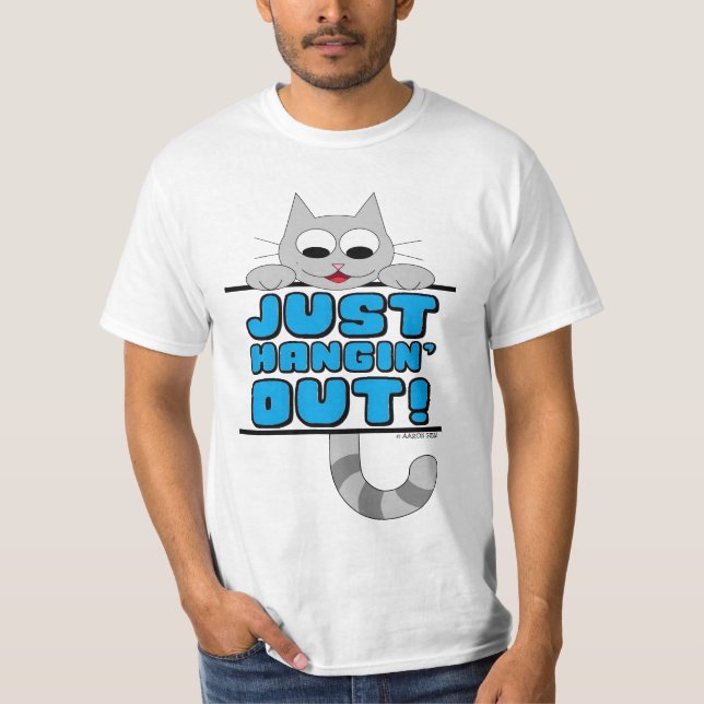 HEUTE! Niedliche spielerische Katze T-Shirt (Vorderseite)