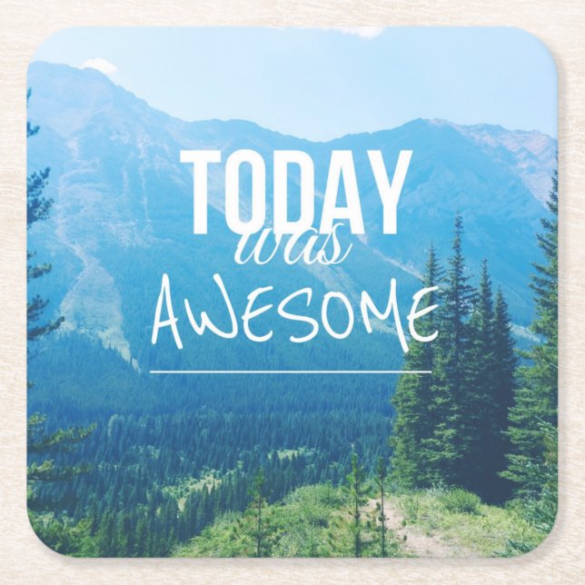 Heute Phantastisch Rechteckiger Pappuntersetzer (Vorderseite)